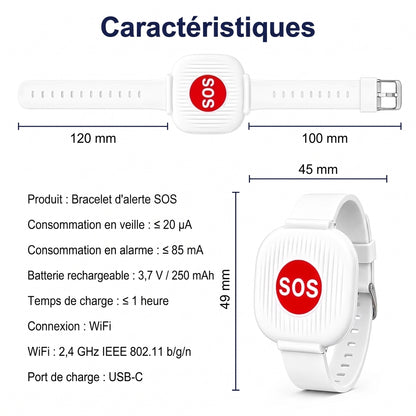 Caractéristiques du bracelet Vitae SOS